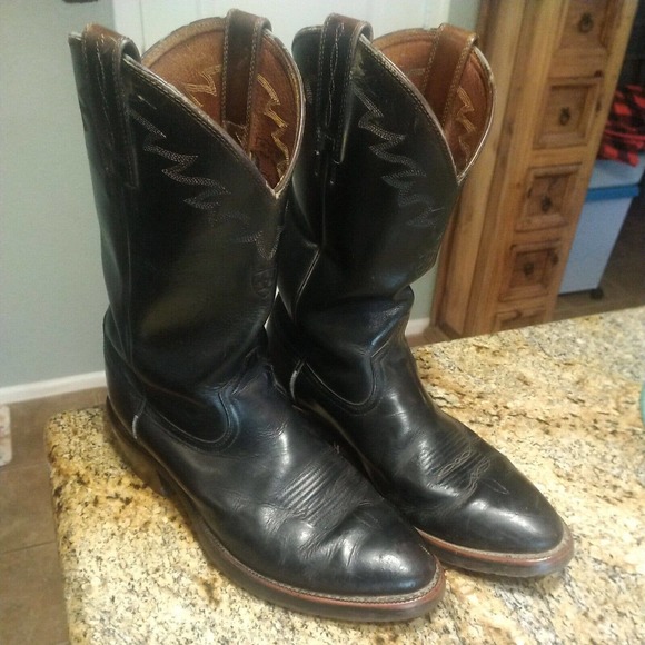 Ariat Black Deertan Legend Men's Leather Western Cowboy Boots Size 10 D - Picture 6 of 12